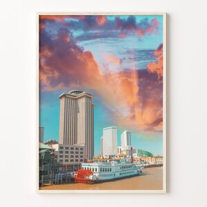 New Orleans Colorful Poster Print, New Orleans Photo Art, Wall Decor, New Orleans Travel Print, City Map, C18-185