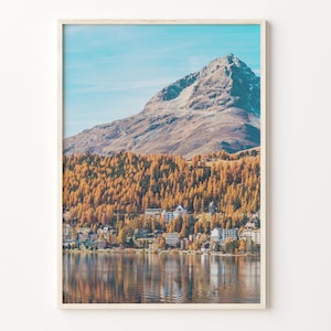 St Moritz Colorful Poster Print, St Moritz Photo Wall Art, St Moritz Decor, St Moritz Travel Print, City Map, C18-137