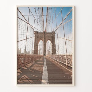 Brooklyn Bridge Bunte Poster Druck, Brooklyn Bridge Fotokunst, Brooklyn Bridge Wand-Dekor, Reise-Druck, Straßen Karte Poster, C18-737