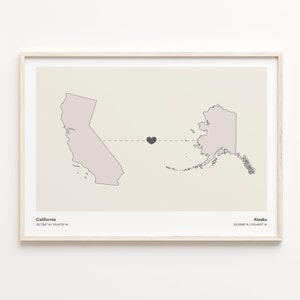 Kalifornien, Alaska Druck, Alaska Geschenk, minimalistische Zustand Verbindung Poster, Reise Wandkunst, Auslandsreise, C21-1195