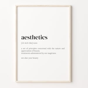 Aesthetics Definition Print: Dictionary Wall Art