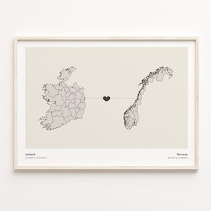 Irland Norwegen Print, Nordkoreanisches Poster, Abschiedskarte, Abschiedskarte, Geschenk, Landkarte, C21-1131