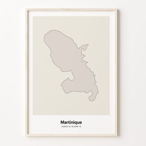 Martinique Print, Martinican Gift, Minimalistic Country Map Poster, MQ Line Art, Minimalist print, C24-116