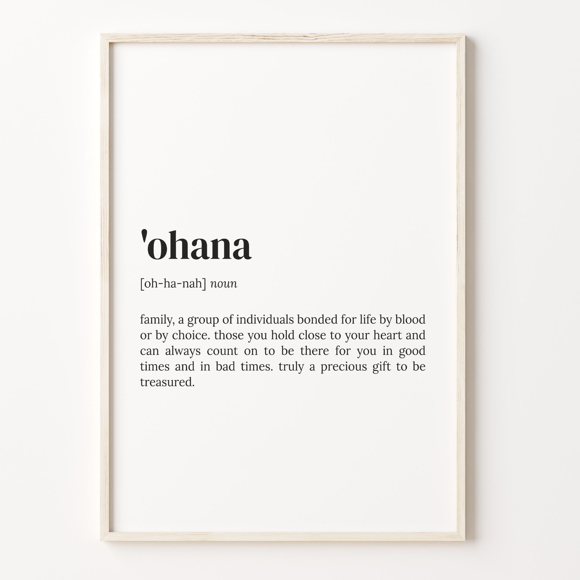 Ohana Definition Print: Hawaiian Quote Art, Family Gift - Etsy Italia