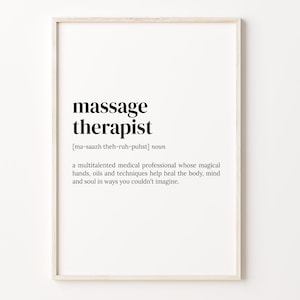 Massage Therapeut Definition Print, Wörterbuch Poster, Zitat Wandkunst, Masseuse Zitat Kunst, Masseuse Lustiges Geschenk, Masseuse Geschenk, C17-285