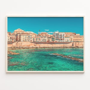 Syracuse Italy Colorful Poster Print, Photo Wall Art, Decor, Syracuse Italy Travel Print, City Map, C18-299