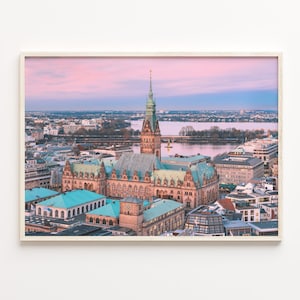 Hamburg Colorful Poster Print, Hamburg Photo Wall Art, Hamburg Wall Decor, Hamburg Travel Print, Hamburg Street Map Poster, C18-556