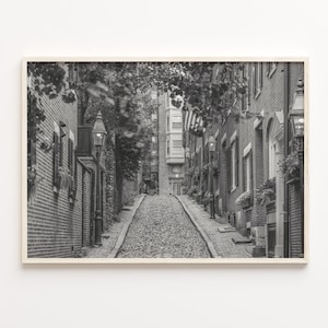 Boston Matted Poster Print, Boston Black and White Wall Art, Boston Wall Decor, Boston Travel, Boston Street Map Poster, City Map, C18-370