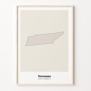 Tennessee Print, Tennessean Gift, Minimalistic Country Map Poster, TN Line Art, Minimalist print, C24-242