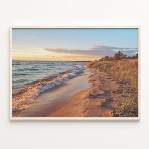 Lake Michigan Colorful Poster Print Horizontal, Lake Michigan Photo Wall Art, Wall Decor, Travel Print, City Map, Street Map Poster, C18-193