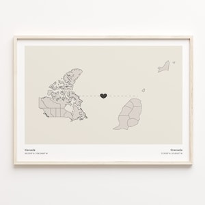 Kanada Grenada Kunstdruck, Geschenk Griechisch, Minimalistische Landkarte Poster, Reise Wandkunst, Auf Wiedersehen Karte, C21-666