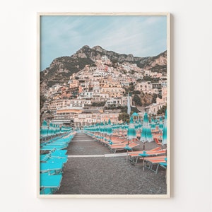 Positano Bunt Poster Druck, Positano Foto Wandkunst, Positano Dekor, Positano Reise Druck, Positano Straßenkarte Poster, C18-741