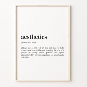 Aesthetics Definition Print: Dictionary Wall Art