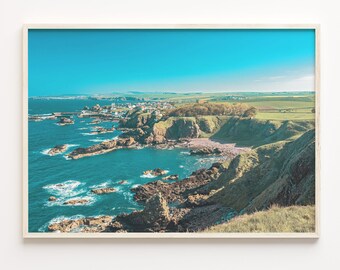 Scotland Coastal Print: Colorful Landscape Wall Art
