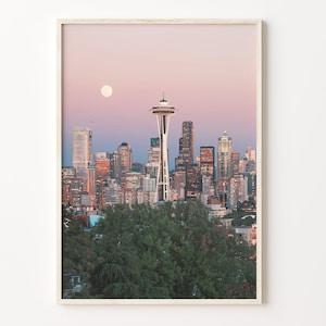 Seattle Colorful Poster Print, Seattle Photo Wall Art, Seattle Wall Decor, Seattle Travel Print, City Map, C18-149