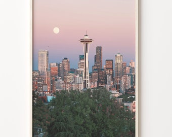 Seattle Skyline Poster: Colorful Cityscape Wall Art