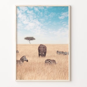 Elephant Colorful Poster Print, Elephant Photo Wall Art, Wall Art Boho Decor, Photography Poster Print, Colorful Wall Art, C18-718