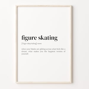 Impresión de definición de patinaje artístico, cartel del diccionario, arte de la pared de la cita, arte del patinador artístico, regalo de patinaje sobre hielo, regalo de patinaje artístico, C17-147