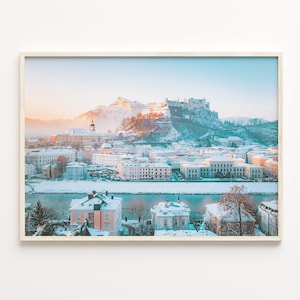 Salzburg Colorful Poster Print, Salzburg Photo Wall Art, Salzburg Decor, Salzburg Travel Print, Salzburg Street Map Poster, C18-456
