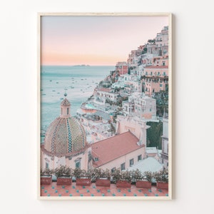 Positano Colorful Poster Print, Positano Photo Art, Positano Wall Decor, Positano Travel Print, City Map, C18-166