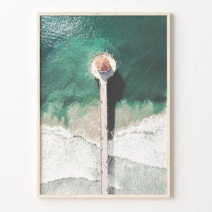 Impression d'affiche colorée de Manhattan Beach, art mural photo de Manhattan Beach, décoration, impression de voyage, plan de la ville, C18-22