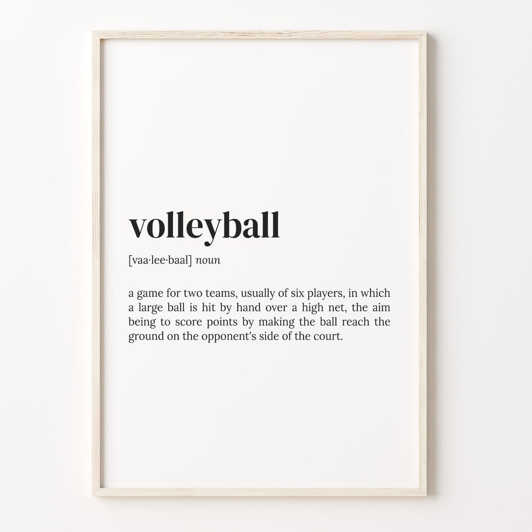 Volleyball Definition Print, Dictionary Poster, Quote Wall Art, Beach