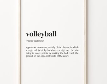 Volleyball Definition Print, Dictionary Poster, Quote Wall Art, Beach Volleyball, Volleyball Art, Volleyball Player, C17-476