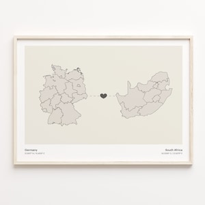 Deutschland Südafrika Druck, Somali Geschenk, minimalistische Landkarte Poster, Reise Wandkunst, Auf Wiedersehen, C21-565