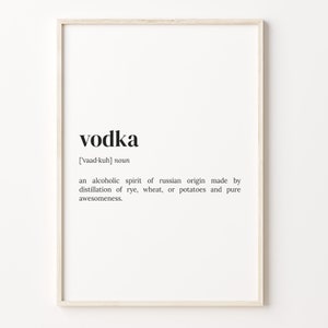 Vodka Definition Print, Dictionary Poster, Quote Wall Art, Vodka Lover Art, Funny Vodka Quote, Vodka Funny Gift, Gift For Women, C17-475