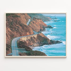 Pacific Coast Highway Colorful Poster Print, Pacific Coast Highway Photo Art, Wall Decor, Travel Print, Street Map Poster, City Map, C18-416