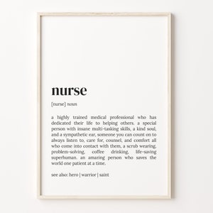 Nurse Definition Print, Dictionary Poster, Quote Wall Art, Cute Art For Nurse, Nurse Quote Art, Gift For Nurse, Unique Gift, C17-320