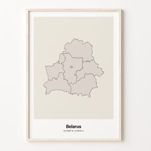 Belarus Print, Belarusian Gift, Minimalistic Country Map Poster, BY Line Art, Minimal decor, C24-16