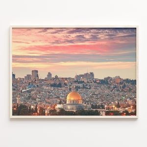 Jerusalem Colorful Poster Print, Jerusalem Photo Wall Art, Jerusalem Decor, Jerusalem Travel Print, Jerusalem Street Map Poster, C18-378