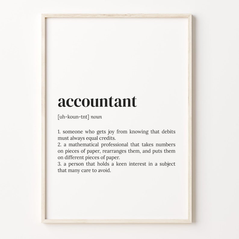 Accountant Definition Print: Dictionary Wall Art - Etsy