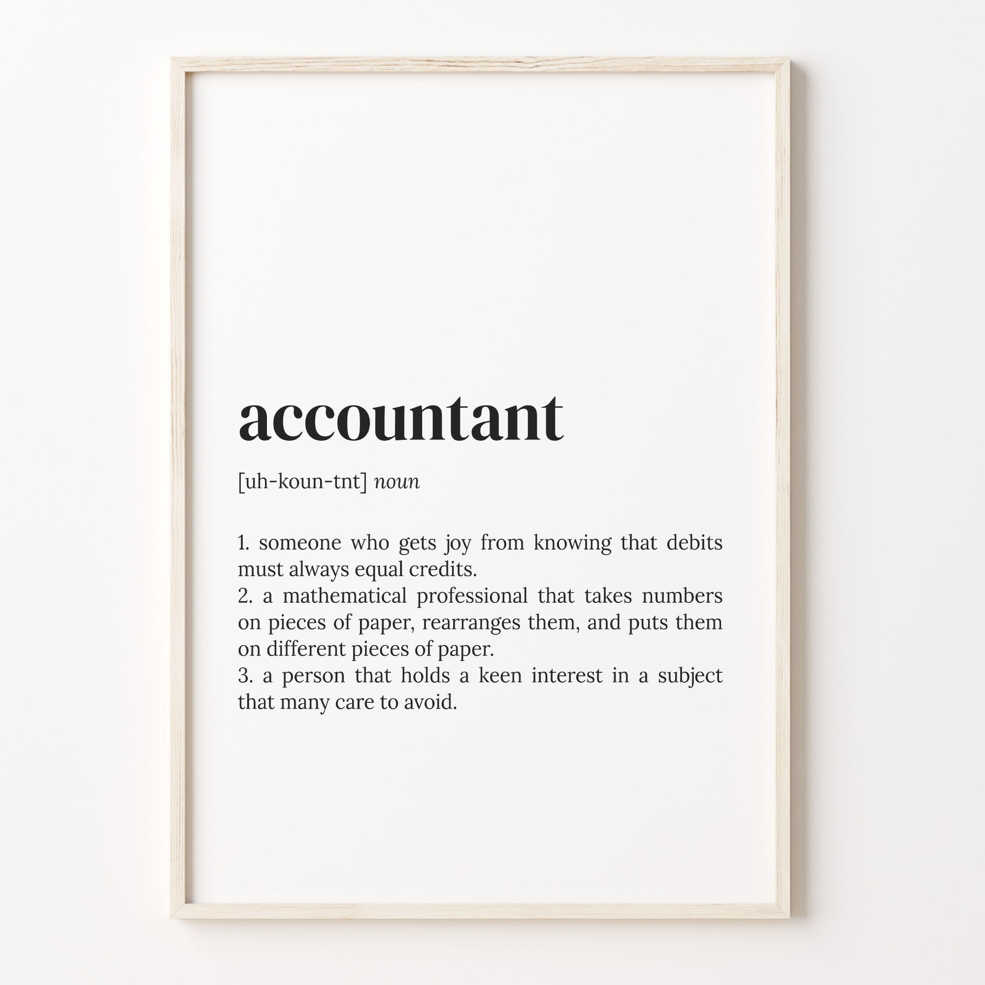 Accountant Definition Print: Dictionary Wall Art - Etsy
