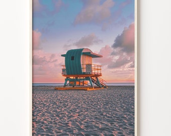 Miami Beach Print: Colorful Coastal Wall Art