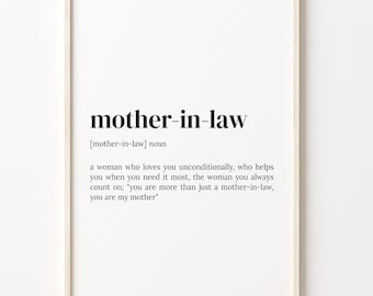 Mother-in-Law Definition Print: Quote Wall Art