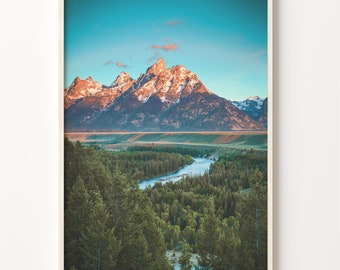 Wyoming Mountain Landscape Photo Print: Grand Teton National Park