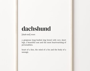 Dachshund Definition Print: Dog Lover Wall Art