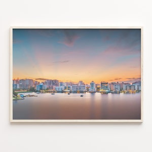 Sarasota Colorful Poster Print, Sarasota Photo Art, Sarasota Wall Decor, Sarasota Travel Print, City Map, C18-324