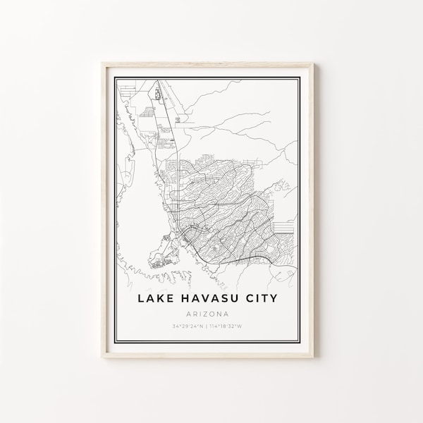 Lake Havasu City Map Etsy