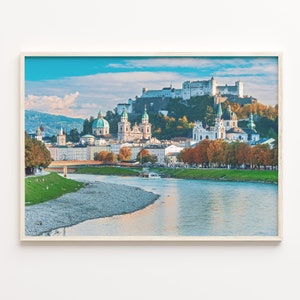 Salzburg Colorful Poster Print, Salzburg Photo Art, Salzburg Wall Decor, Salzburg Travel Print, Salzburg Street Map Poster, C18-605
