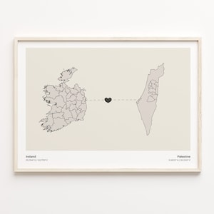 Irland Palästina Druck, Pakistan Geschenk, Minimalistische Landkarte Poster, Reise Wandkunst, Neue Heimatkarte, C21-1134
