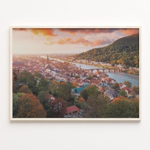 Heidelberg Bunt Poster Druck, Heidelberg Foto Wandkunst, Heidelberg Wand-Dekor, Reise-Druck, Heidelberg Straßenkarte Poster, C18-388