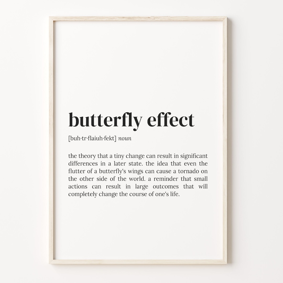 Butterfly Effect Definition Print, Dictionary Poster, Quote Wall Art