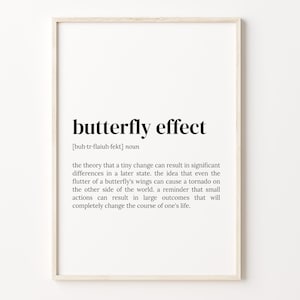 Butterfly Effect Definition Print: Dictionary Quote Art