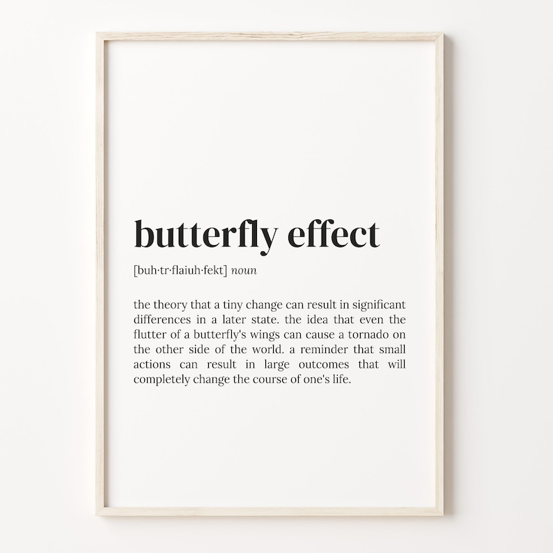 Butterfly Effect Definition Print, Dictionary Poster, Quote Wall Art