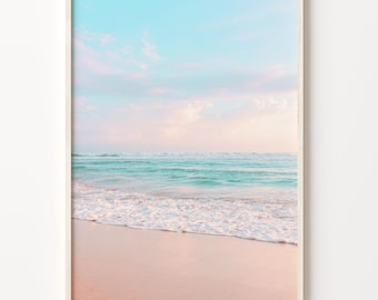 Sandy Beach Colorful Poster Print, Sandy Beach Photo Wall Art, Wall Art Boho Decor, Colorful Wall Art, Photography Poster Print, C18-55