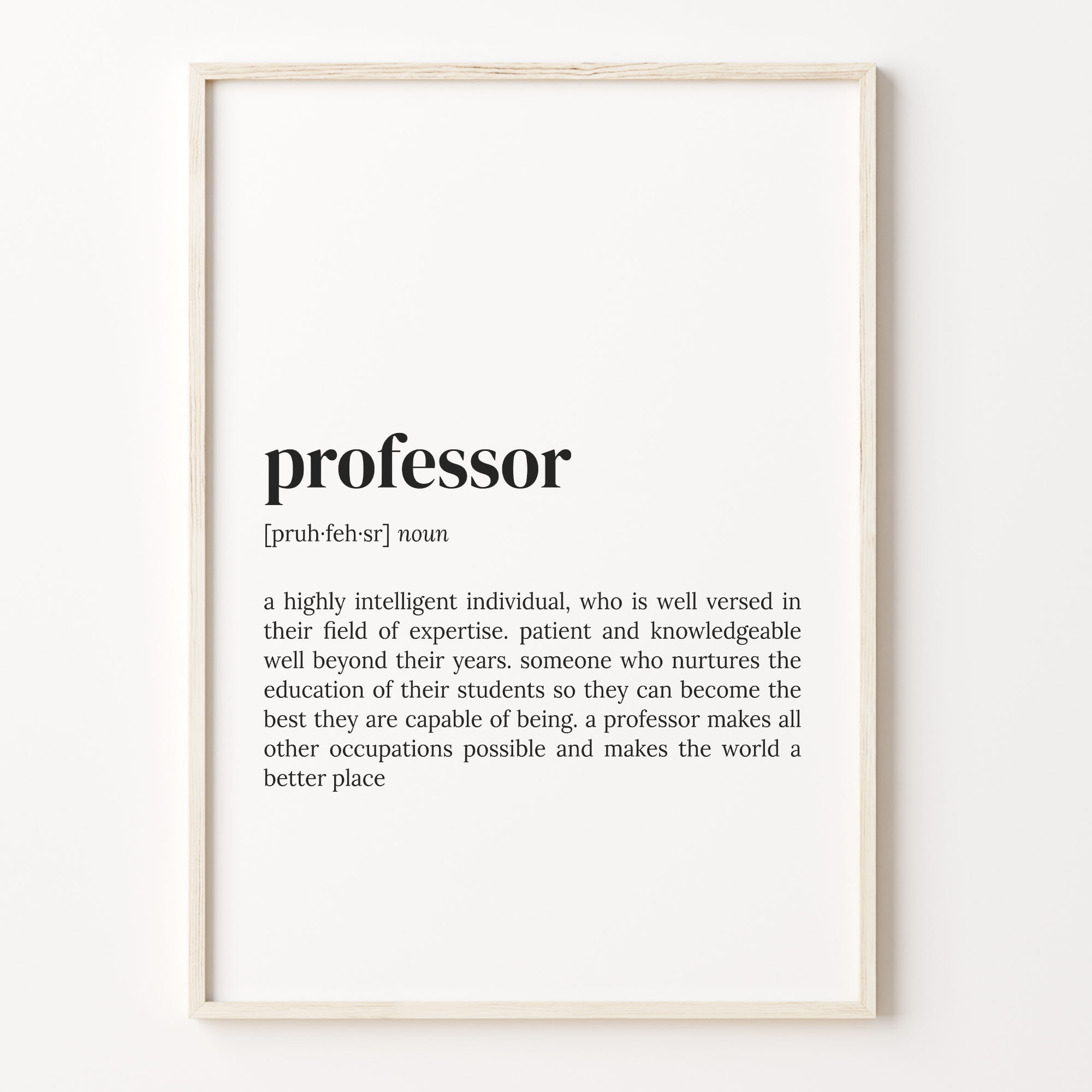 Professor Definition Print, Dictionary Poster, Quote Wall Art, Professor Funny Art, Professor Funny Gift, Gift For Professor, C17-365