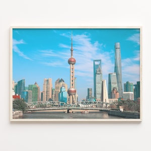 Shanghai Bunt Posterdruck horizontal, Shanghai Foto Wand Kunst, Shanghai Wand Dekor, Shanghai Travel Print, Stadt Karte, C18-312